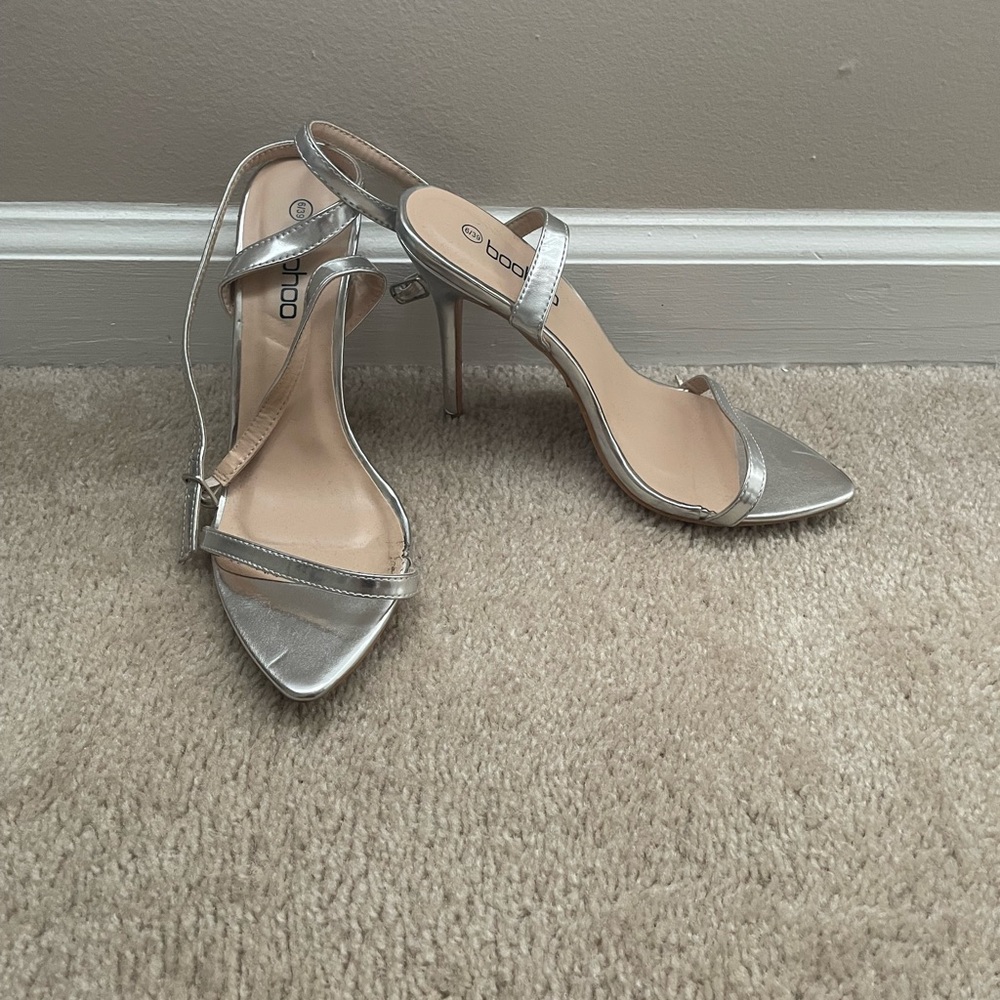 Silver Strap Heels